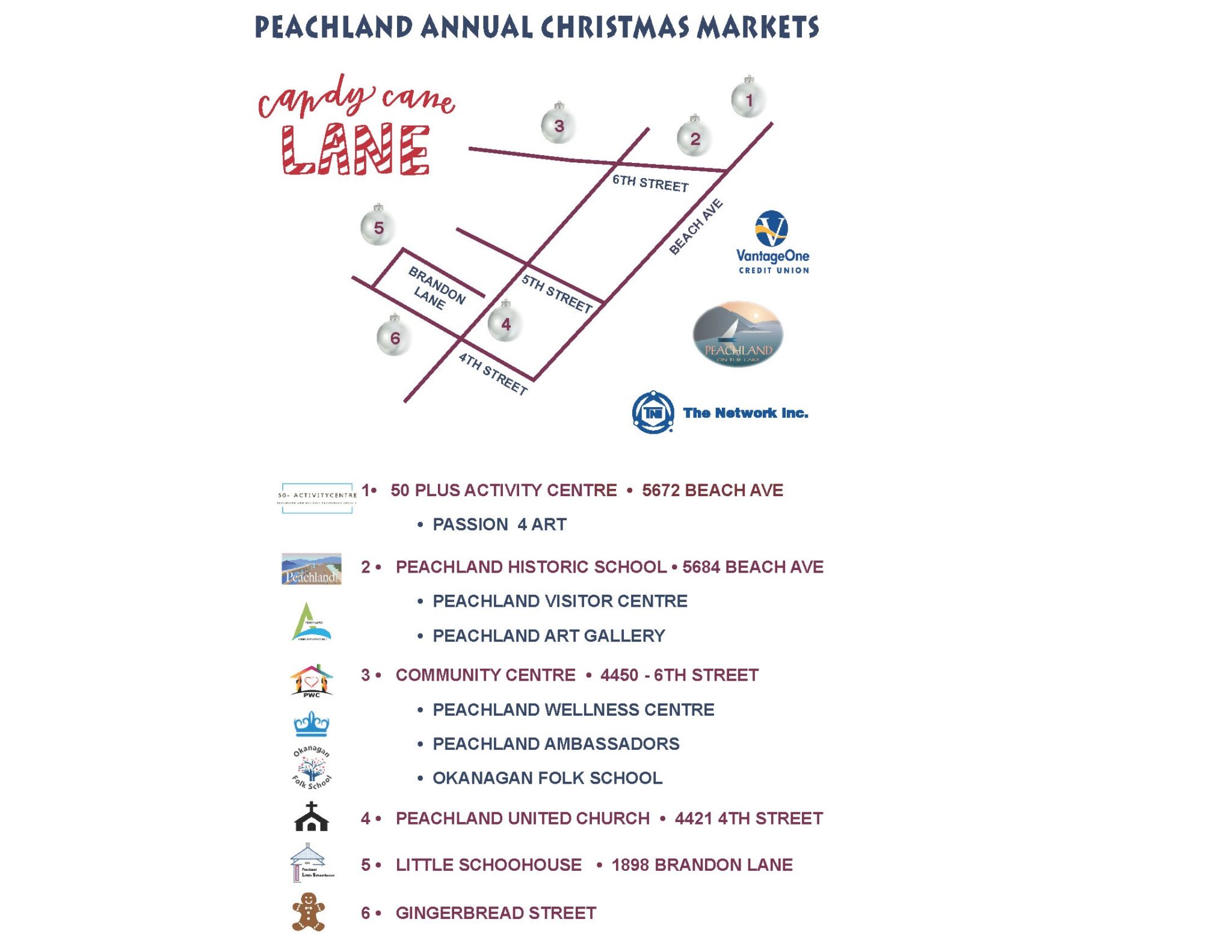 PEACHLAND CHRISTMAS MARKET DAY MAP! Peachland Visitor Centre